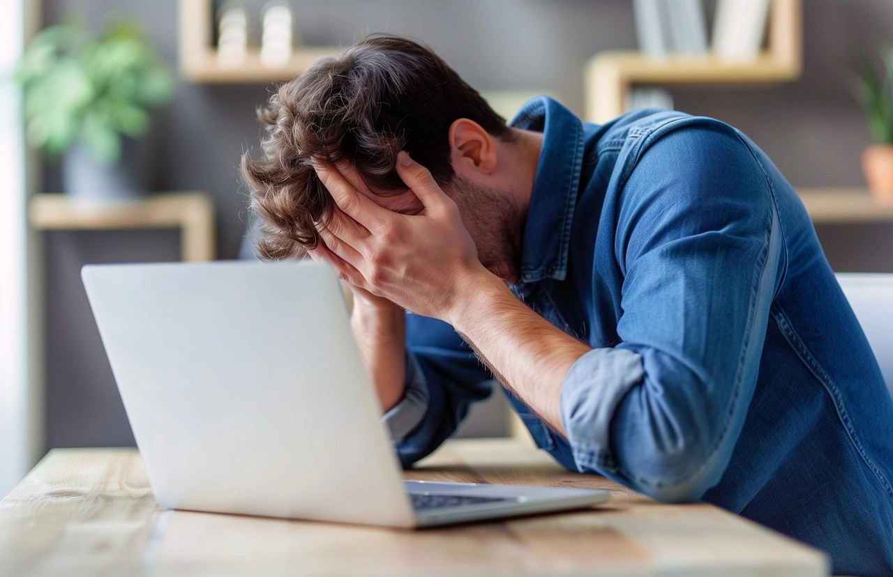 frustrated man because of award booking mistakes